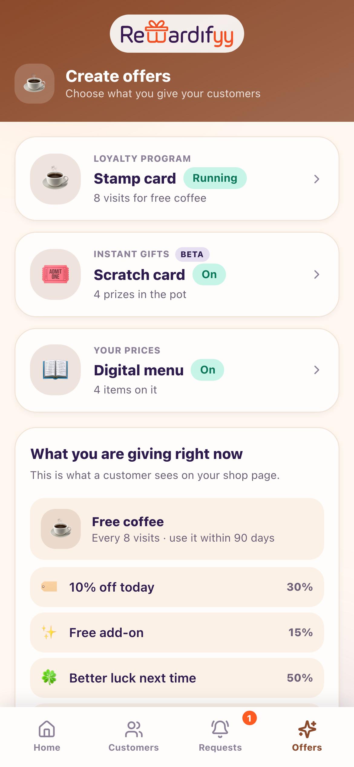 Change the offer any morning